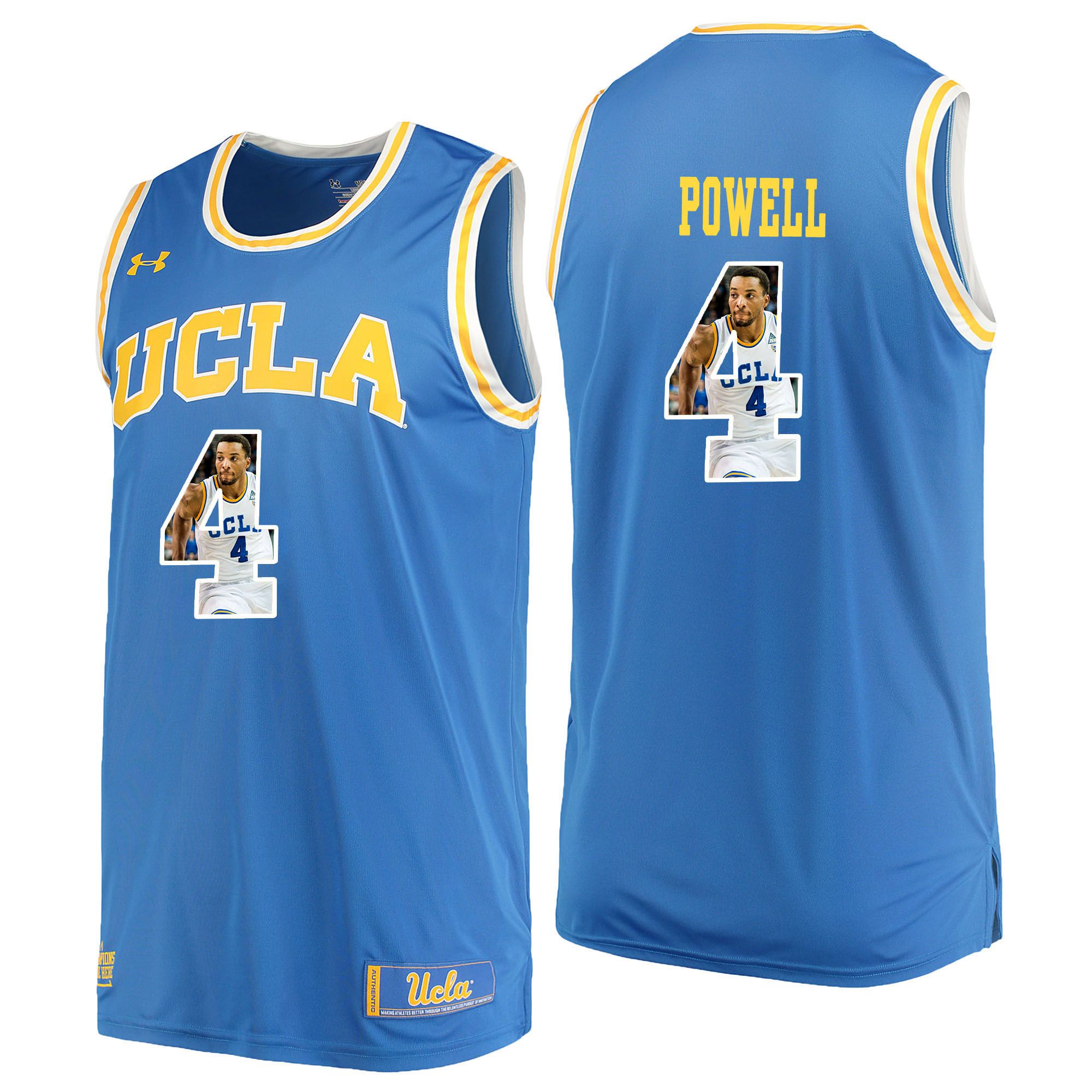 Men UCLA UA 4 Powell Light Blue Fashion Edition Customized NCAA Jerseys